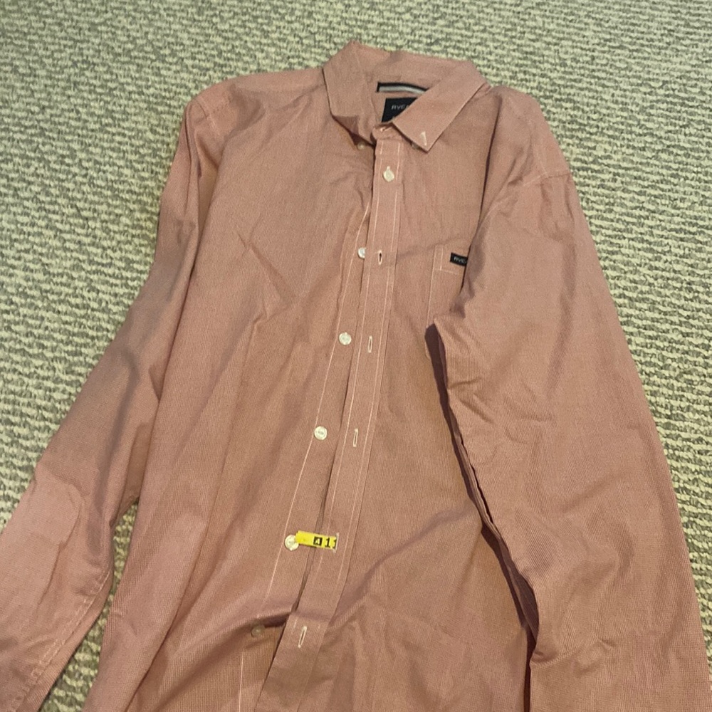 rvca tiny checkered pink button up